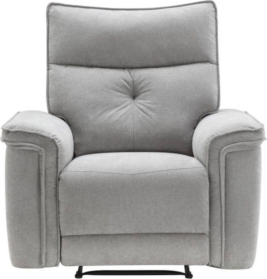 Elektrische relaxfauteuil van grijze stof BENJAMIN L 106 cm x H 103 cm x D 92 cm