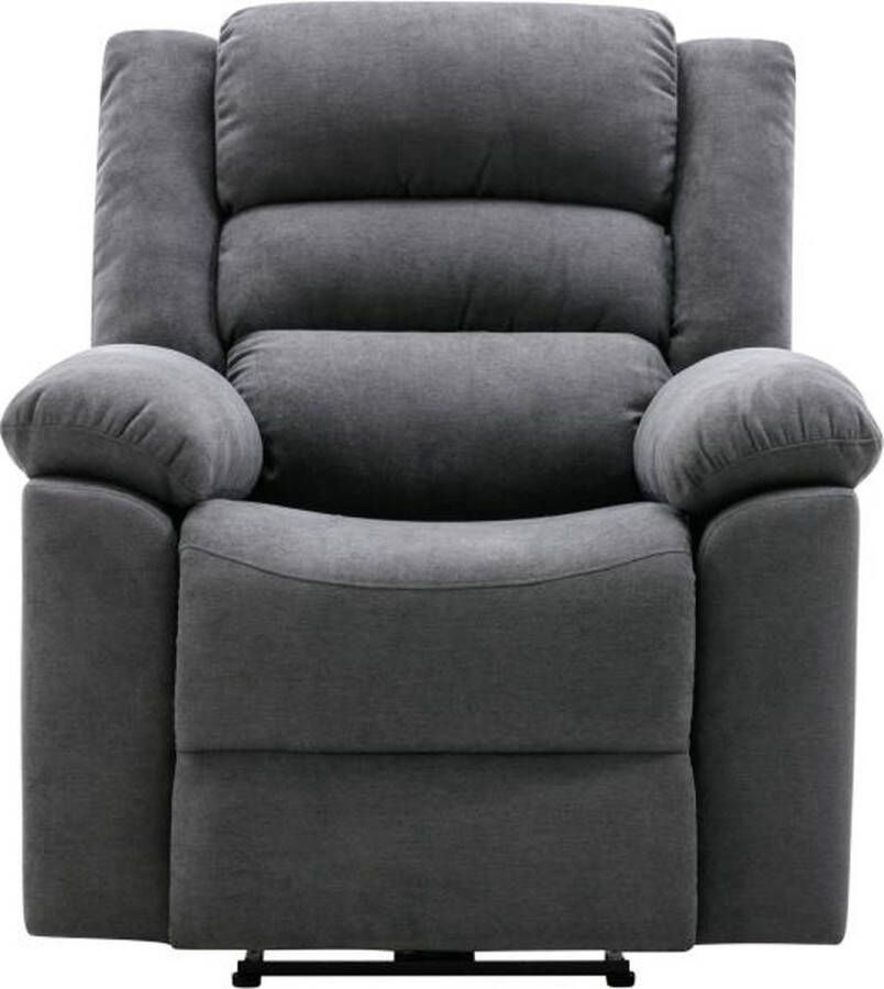 Vente-unique Elektrische relaxfauteuil van grijze stoffen bekleding BUROLO L 92 cm x H 103 cm x D 95 cm - Foto 1