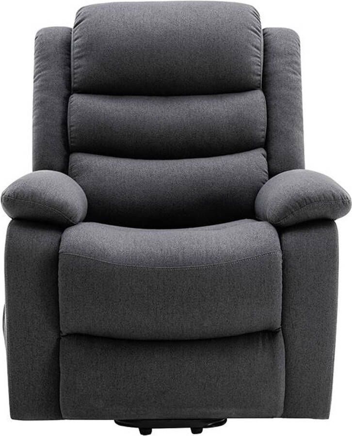 Vente-unique Elektrische relaxfauteuil van stof Antraciet NADINE L 94 cm x H 111 cm x D 86 cm