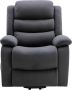 Vente-unique Elektrische relaxfauteuil van stof Antraciet NADINE L 94 cm x H 111 cm x D 86 cm - Thumbnail 4