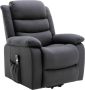 Vente-unique Elektrische relaxfauteuil van stof Antraciet NADINE L 94 cm x H 111 cm x D 86 cm - Thumbnail 3