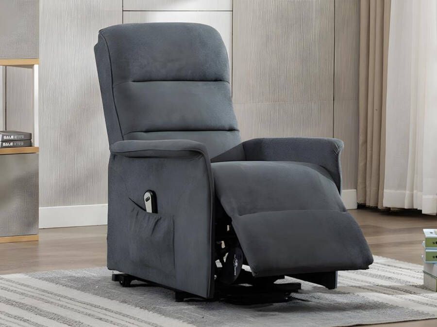 Elektrische relaxfauteuil van stof CAPUCINE Antraciet L 73 cm x H 100 cm x D 94 cm