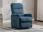 Vente-unique Elektrische relaxfauteuil van stof CAPUCINE Blauw L 73 cm x H 100 cm x D 94 cm - Thumbnail 1