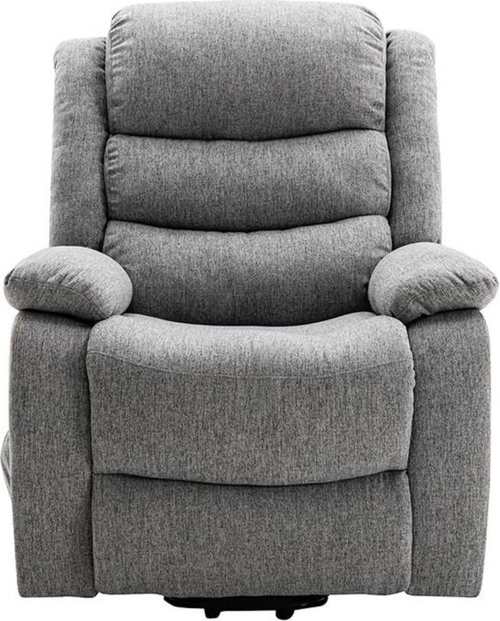 Vente-unique Elektrische relaxfauteuil van stof Grijs NADINE L 94 cm x H 111 cm x D 86 cm