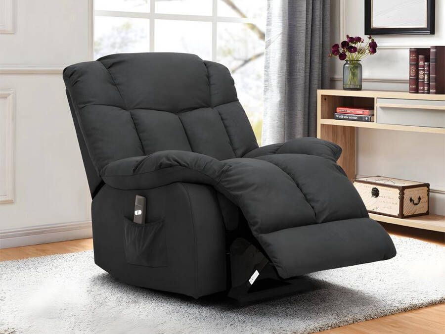 Elektrische relaxfauteuil van stof MELDOLA Antraciet L 96 cm x H 99 cm x D 95.5 cm