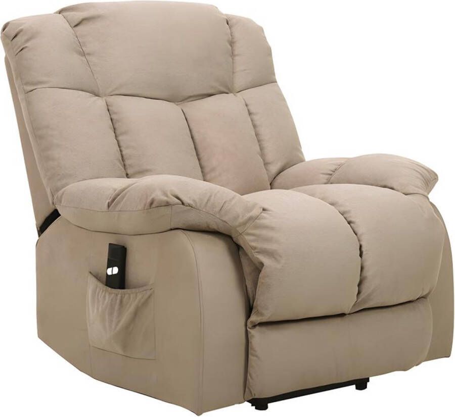 Elektrische relaxfauteuil van stof MELDOLA Beige L 96 cm x H 99 cm x D 95.5 cm