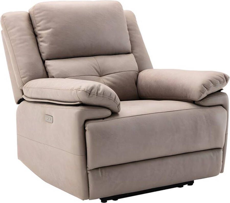 Elektrische relaxfauteuil van stof Taupe DOLENE L 96 cm x H 101 cm x D 93 cm