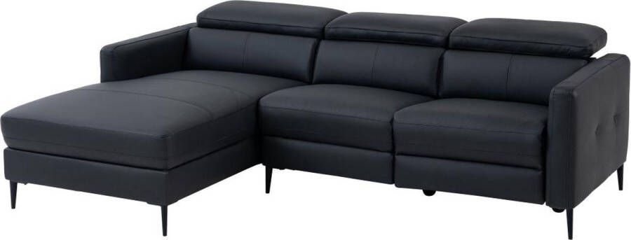 LINEA SOFA Elektrische relaxhoekbank met hoek links van zwart leer FUSETA L 237 cm x H 76 cm x D 172 cm - Foto 2