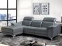 LINEA SOFA Elektrische relaxhoekbank van leer RINETO Antraciet Hoek links L 258 cm x H 98 cm x D 171 cm - Thumbnail 2