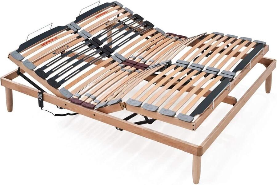 Elektrische verstelbare orthopedische lattenbodem voor tweepersoonsbed 140 x 200 cm