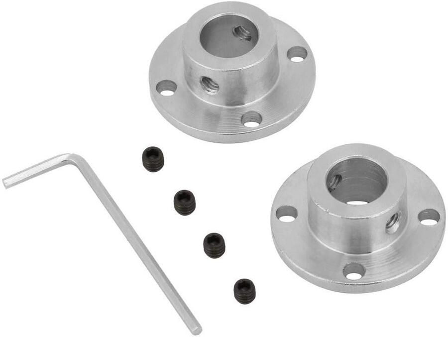 Elektrolytische ijzeren stijve flens krukas koppeling 12 mm x 18 mm Set van 2