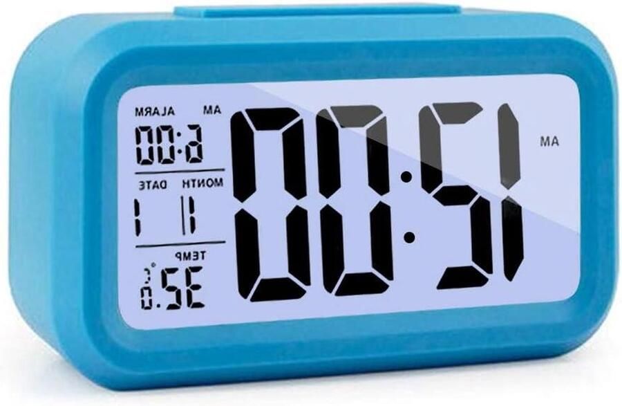Elektronische digitale wekker met kalender en temperatuurweergave voor thuis kantoor keuken nachtkastje tafelklok met verlicht display en snooze-functie