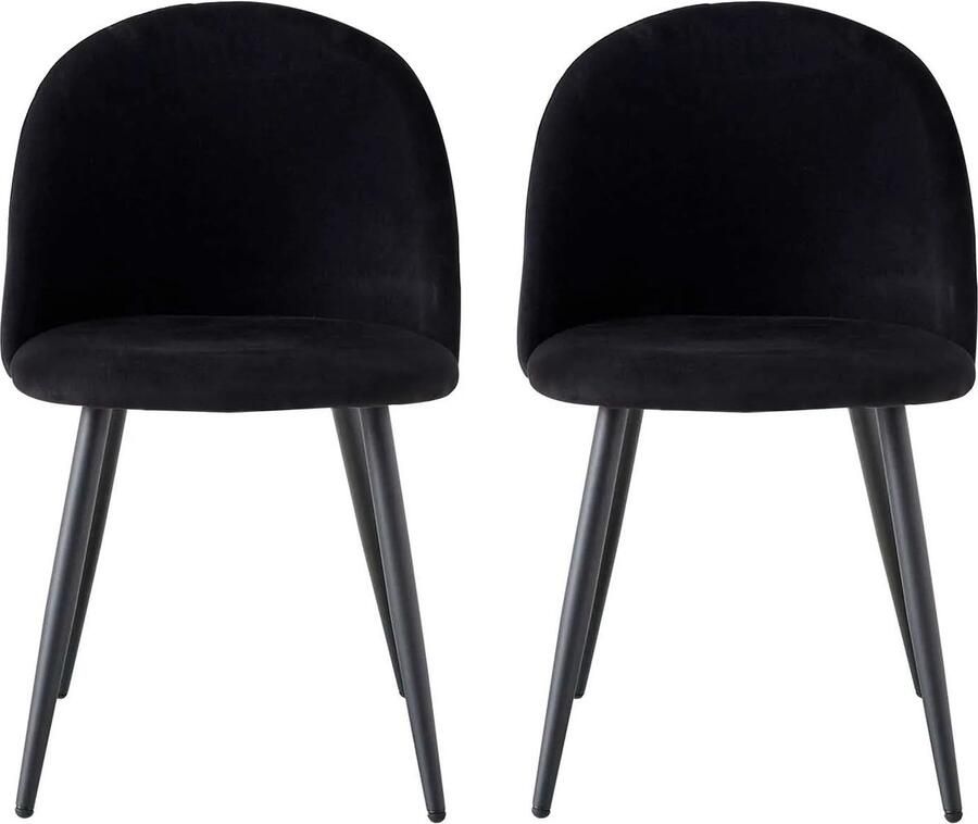 EliteNest Set van 2 Fluwelen Eetkamerstoelen Gestoffeerde Stoelen Vintage Nordic Design Ergonomische Rugleuning 150kg Draagkracht