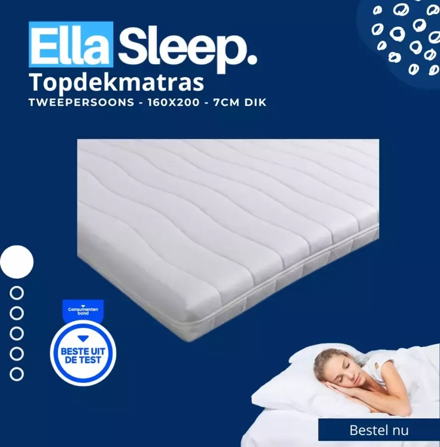 Berry Sleep Hotel Deluxe Topper 160x200 Topdekmatras Koudschuim Tencel 7 cm dik