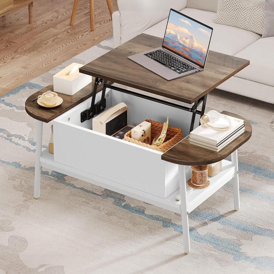 Elliptische salontafel hoogte verstelbaar multifunctioneel 1 stuk