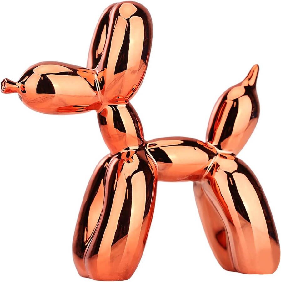 Elysium Ballon Hond Beeld Verzamelbeeldjes Kunst Sculptuur Dieren Beeldje Cadeau Decoratie Sculpture Balloon Dog Ballon Hond Woonkamer Tafel Home Decor Modern 42(L)*47(H)*16(B) cm Oranje