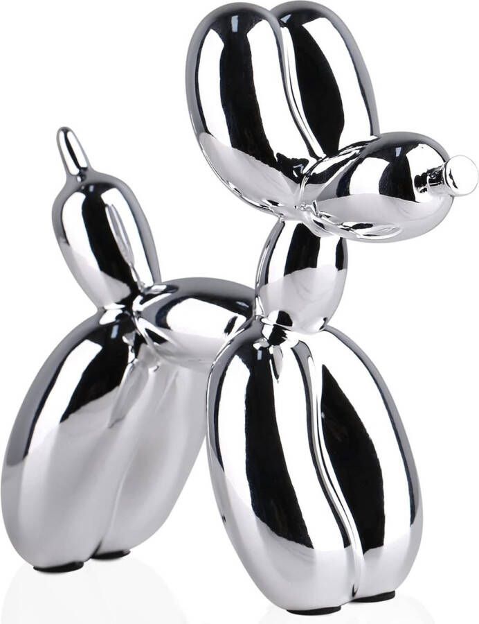 Elysium Ballon Hond Beeld Verzamelbeeldjes Kunst Sculptuur Dieren Beeldje Cadeau Decoratie Sculpture Balloon Dog Ballon Hond Woonkamer Tafel Home Decor Modern 25(L)*25(H)*10(B) cm Zilver