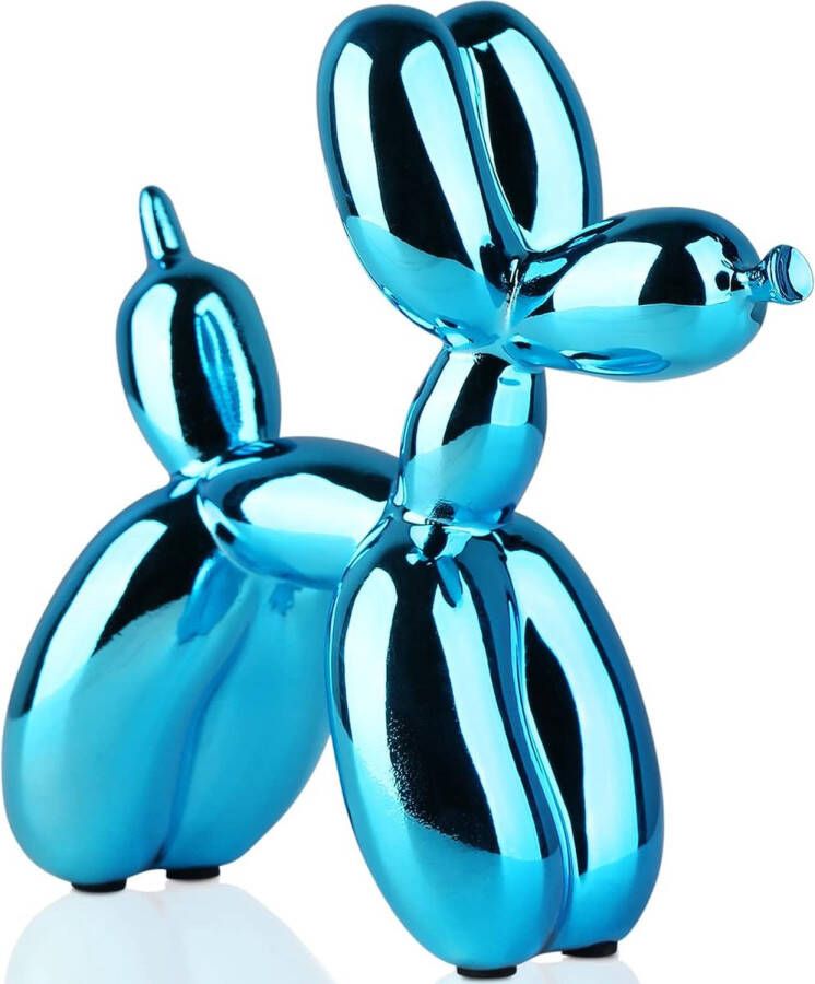 Elysium Ballon Hond Beeld Verzamelbeeldjes Kunst Sculptuur Dieren Beeldje Cadeau Decoratie Sculpture Balloon Dog Ballon Hond Woonkamer Tafel Home Decor Modern 25(L)*25(H)*10(B) cm Blauw