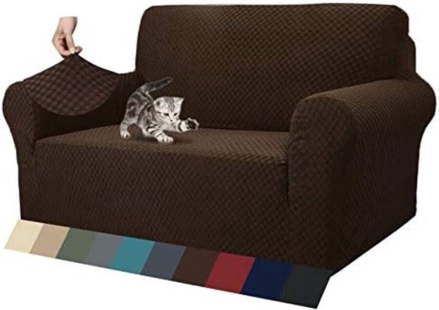 Elysium Bankhoes 2 Zitsbank Zetelhoes 2 Zit Bankhoes Stretch Jacquard koffie