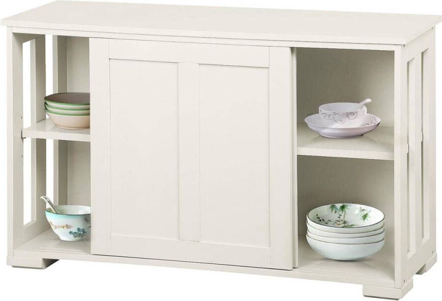 Elysium Commode dressoir multifunctionele kast dressoir staande kast antiek wit met 2 deuren 106 7 x 33 x 63 cm