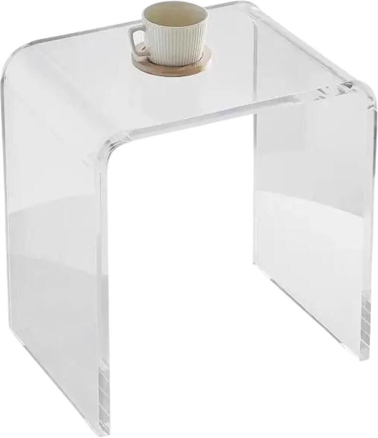 EML STORE Bijzettafel Salontafel Doorzichtige Acryl Koffietafel Woonkamer Slaapkamer 42x30x46 cm