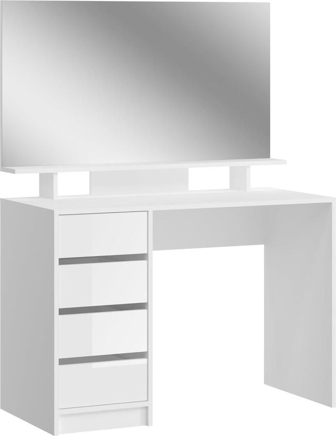 Rootz Living Rootz Emma Kaptafel Bureau Witte Kaptafel Cosmetische Tafel Opbergruimte 110cm x 75cm x 48cm