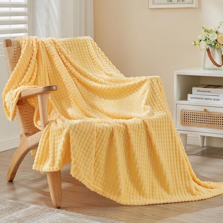 EMME Knuffeldeken Fluffy 3D Touch Experience Fleecedeken Zachte warme wollen deken voor op de bank Deken voor op bed Deken voor op de bank Gansgeel 130 x 150 cm