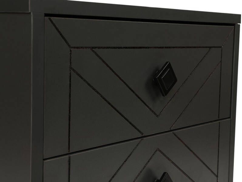 Perfecthomeshop Nachtkastje zwart Nachtkastje antraciet 50x55x40cm Retro - Foto 3