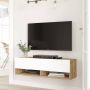 Emob- TV Meubel Modern TV-meubel Melamine coating Atlantic Pine Wit 100cm Wit; Bruin - Thumbnail 2