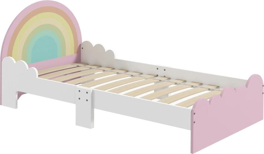 Emora Bed Voor Kinderen Peuterbed 3-6 Jaar Regenboog bed 143X74X66 cm 80 kg Max