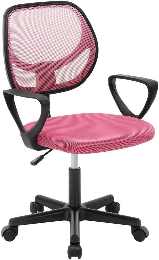 Emora Ergonomische kinderbureaustoel met rugleuning 360° Verstelbare bureaustoel Roze Kinderstoel