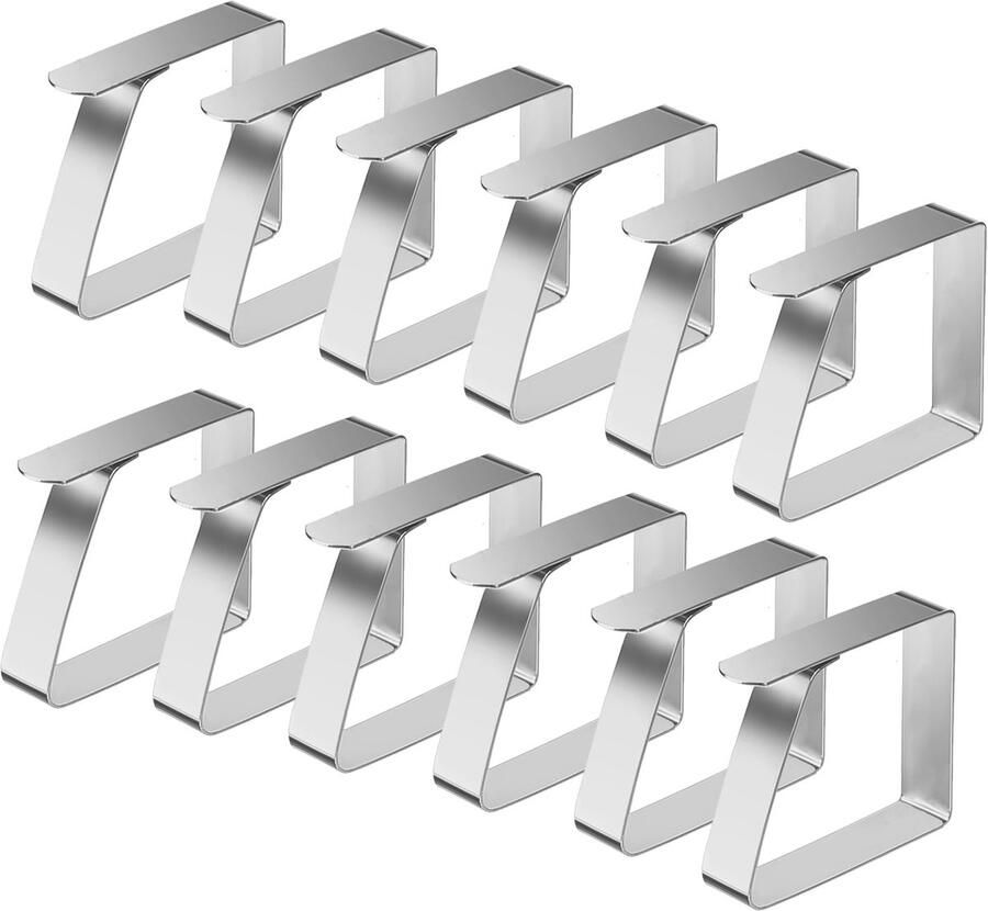 Emwel tafelkleedclips 12 stuks tafelkleedclips roestvrij staal versterkt tafelkleedclips voor buiten tafelkleedclips tafelclips voor thuisreünie bruiloft festival feest tafelbladen