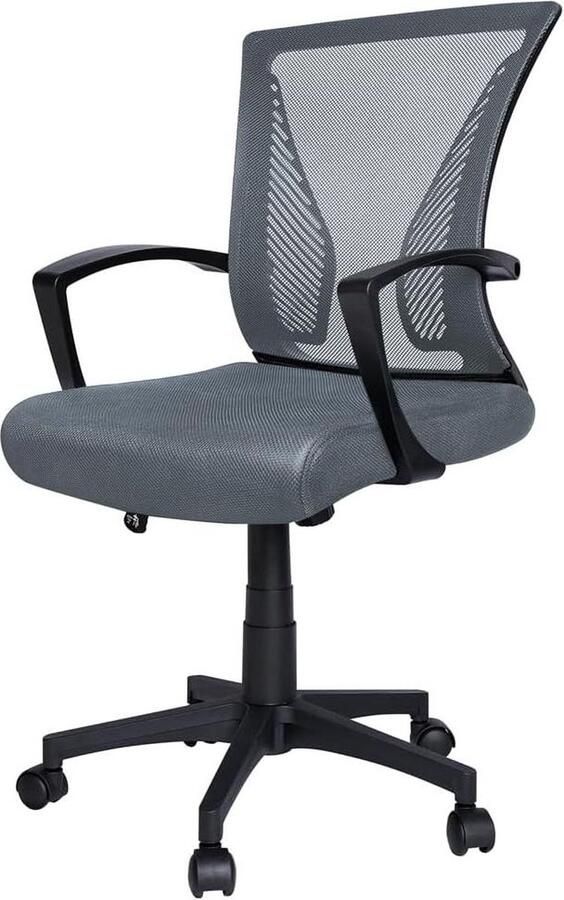 Ergonomische bureaustoel draaistoel met armleuning en rugsteun grijs thuiskantoor executive