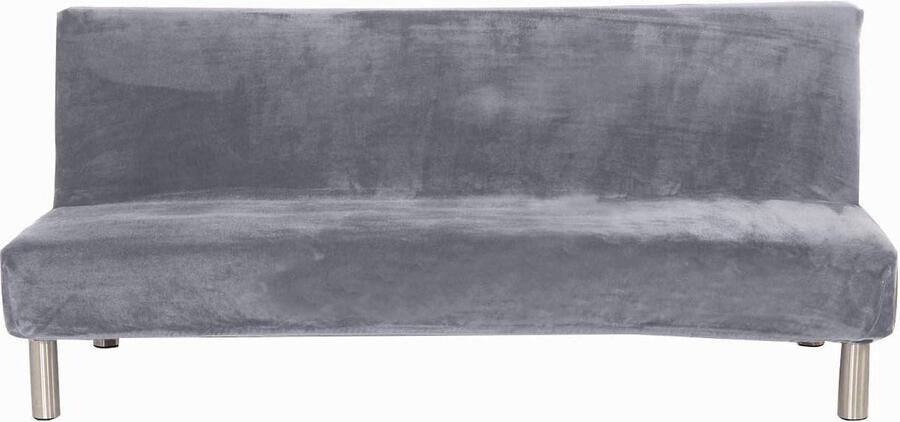 Fluweel bankhoes 3-zits voor de winter effen antislip rekbaar geschikt voor klapbank zonder armleuningen - Foto 3