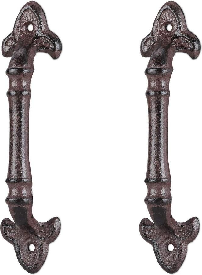 Vintage Meubelgreep 2 stuks Antieke Handgreep voor Kasten en Lades Schuifdeur Gietijzer 20 cm Lang Bruin