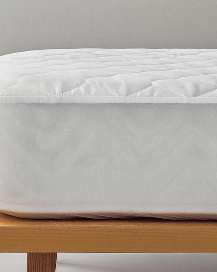 English Home Waterdichte Matrasbeschermer 160x200 +30 cm Hoeslakenbadstof Antibacteriëel Rondom Elastiek Wit Waterdichte Matras Beschermer Incontinentie Matrasbeschermer