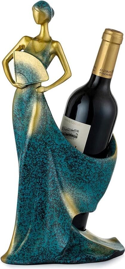 Enkele Fles Wijnhouder voor aanrecht en tafelblad Stijlvol Wijnrek voor Woonkamer en Keuken Ornamenten en Geschenkideeën voor Kerstvieringen ornament op voet