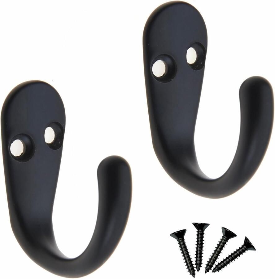 Enkele kapstokhaak 2 stuks 4 8*1 9cm 3 6cm van de muur met schroeven kan op de deur en de muur worden gemonteerd geschikt voor badkamer slaapkamer woonkamer gang etc. achter de deur kapstokhaak kastkapstokhaak metalen haak