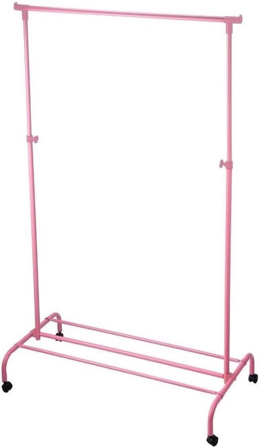 Enkele kledingstang verstelbaar roze voor kledingrek Ruimtebesparend ontwerp kledingrek