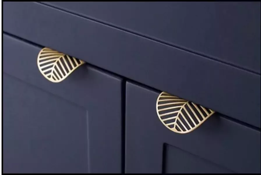 EPIN Keuken Hand Greep Daniëlle| Deurgreep Handvat Meubel Greep Vorm Van Blad Goud Kleurig Design