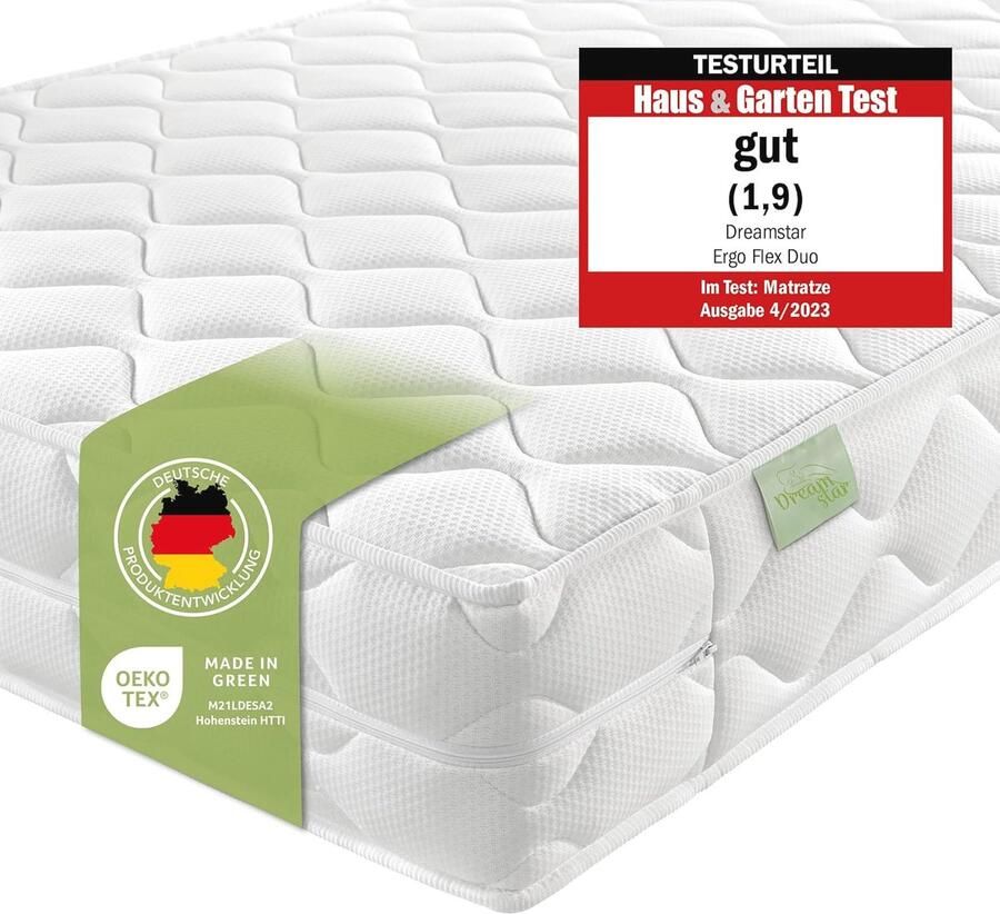 Ergo Flex Duo koudschuimmatras 7 zones 90x200 cm Orthopedische matras met dubbele hardheid