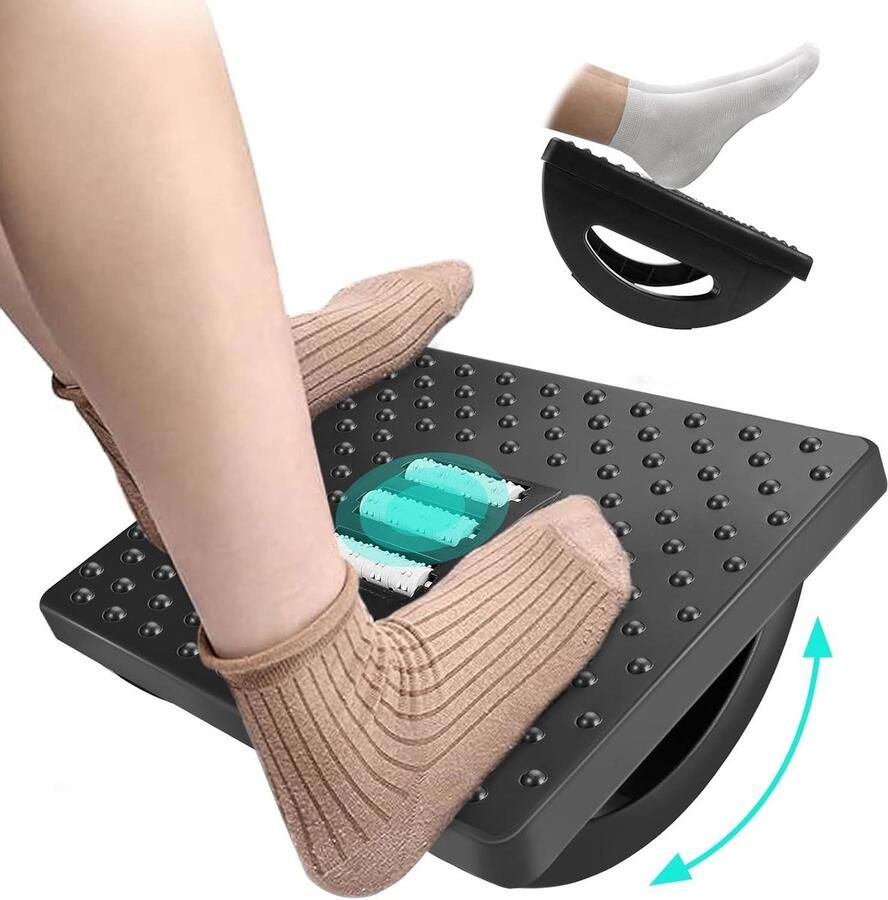 Ergonomic Footrest Cushion with Massage Surface for Home Work Office and Travel Non-Slip Design to Relieve Legs