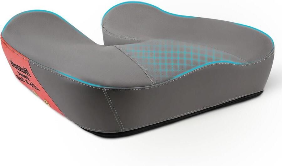 Ergonomic Pressure Relief Seat Cushion 4D Space Gel Extra Large Memory Foam Chair Cushion Breathable Leather Cushion for Car Office Wheelchair User (Grey)