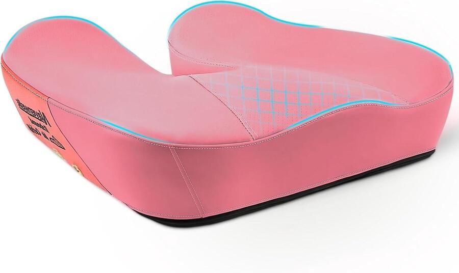 Ergonomic Pressure Relief Seat Cushion 4D Space Gel Extra Large Memory Foam Chair Cushion Breathable Leather Cushion for Car Office Wheelchair User (Pink)