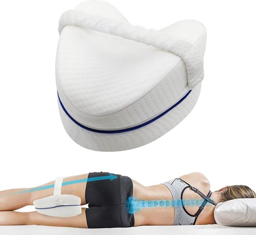 Ergonomisch Beenkussen Contour Memory Foam met Riem voor Zijslapers Ergonomisch Kniekussen voor Zijslapers Pijnverlichting bij Ischias en Heupgewrichten Zwangerschap Kniesteunkussen Ergonomisch Bed Wigkussen voor Zijslapers