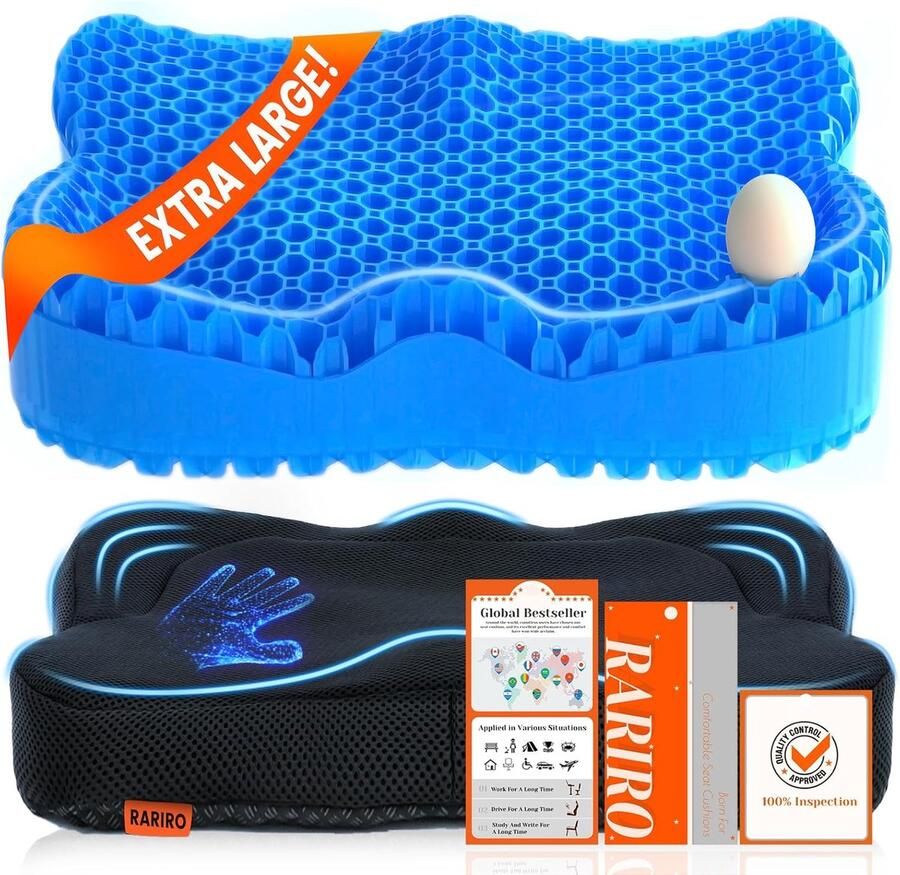 Ergonomisch Gel Zitkussen voor Drukverlichting 50 cm Stoelkussen voor Bureaustoel en Auto