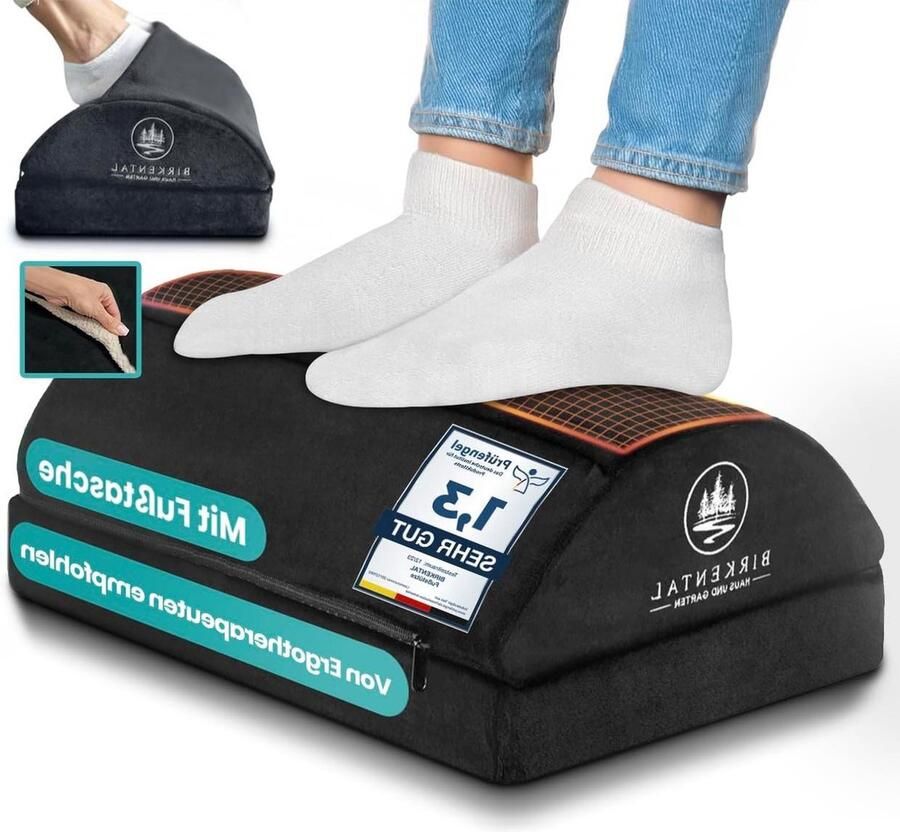 Ergonomisch in hoogte verstelbare antislip voetsteun Voetenbank met pluizige voetenzak voor bureau Testwinnaar Kantoor- en bureauaccessoires voor comfort Voetenbankje - Foto 2