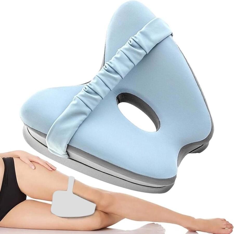 Ergonomisch kniekussen voor zijslapers verlicht ischias en gewrichtspijn met koelende ijszijde 27x25x13 cm Kniekussen voor in bed