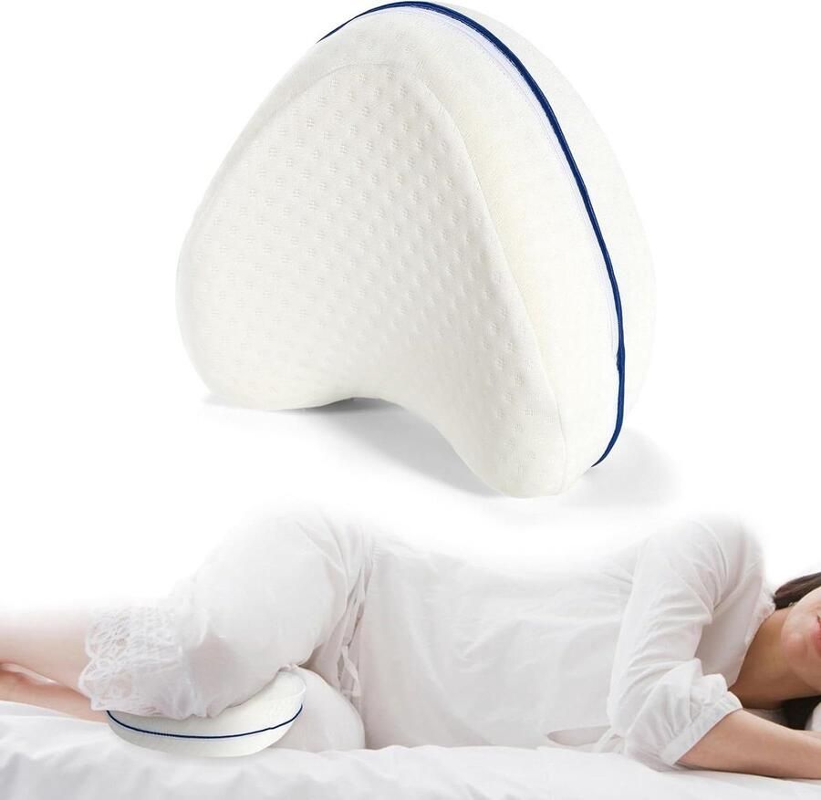 Ergonomisch kniekussen voor zijslapers visco-elastisch traagschuim steunkussen voor comfortabele slaap wit wasbaar Kniekussen voor in bed