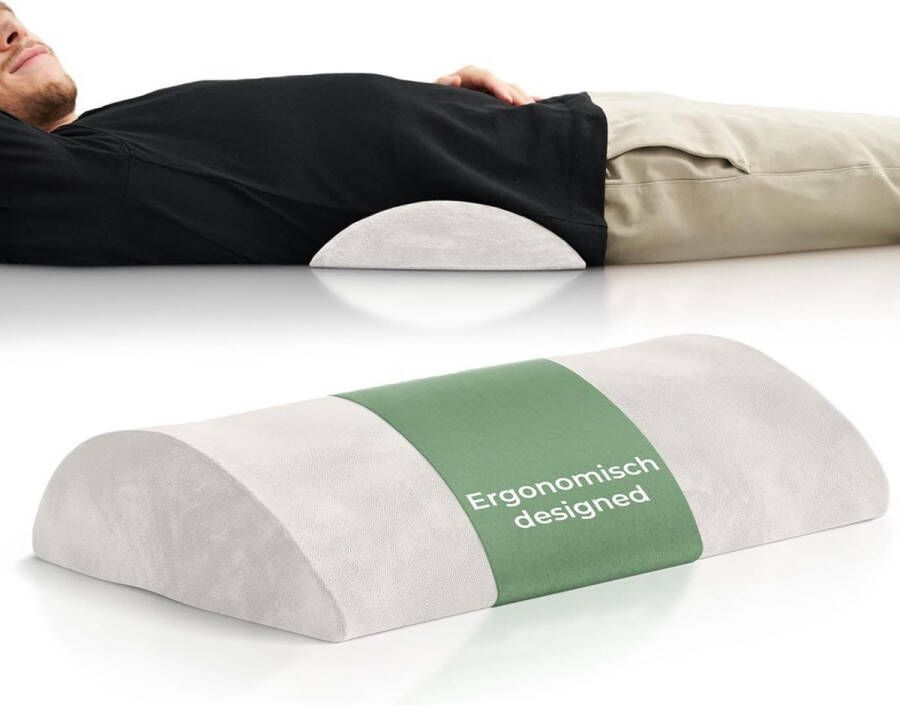 Ergonomisch lendenkussen lendensteunkussen voor bed en bank als rugsteun liggend lendenkussen voor de onderrug lendensteunkussen Lumbar Support Pillow wit